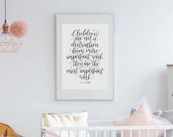 C. S. Lewis Quote Nursery Print | Hand Lettered Baby Art (Digital Download)