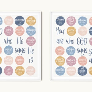 Custom Theme Kids Print Bundle You Are Who God Says You Are God is Who ...