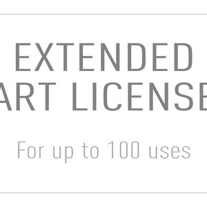 Extended art license for 1 image/listing (up to 100 uses) Add this purchase to any digital print order to be able to print up to 100 copies