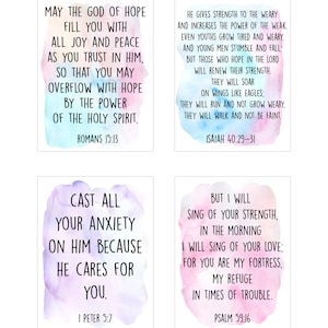 52 Uplifting Scripture Cards - Printable Bible Verse Cards for Anxiety ...