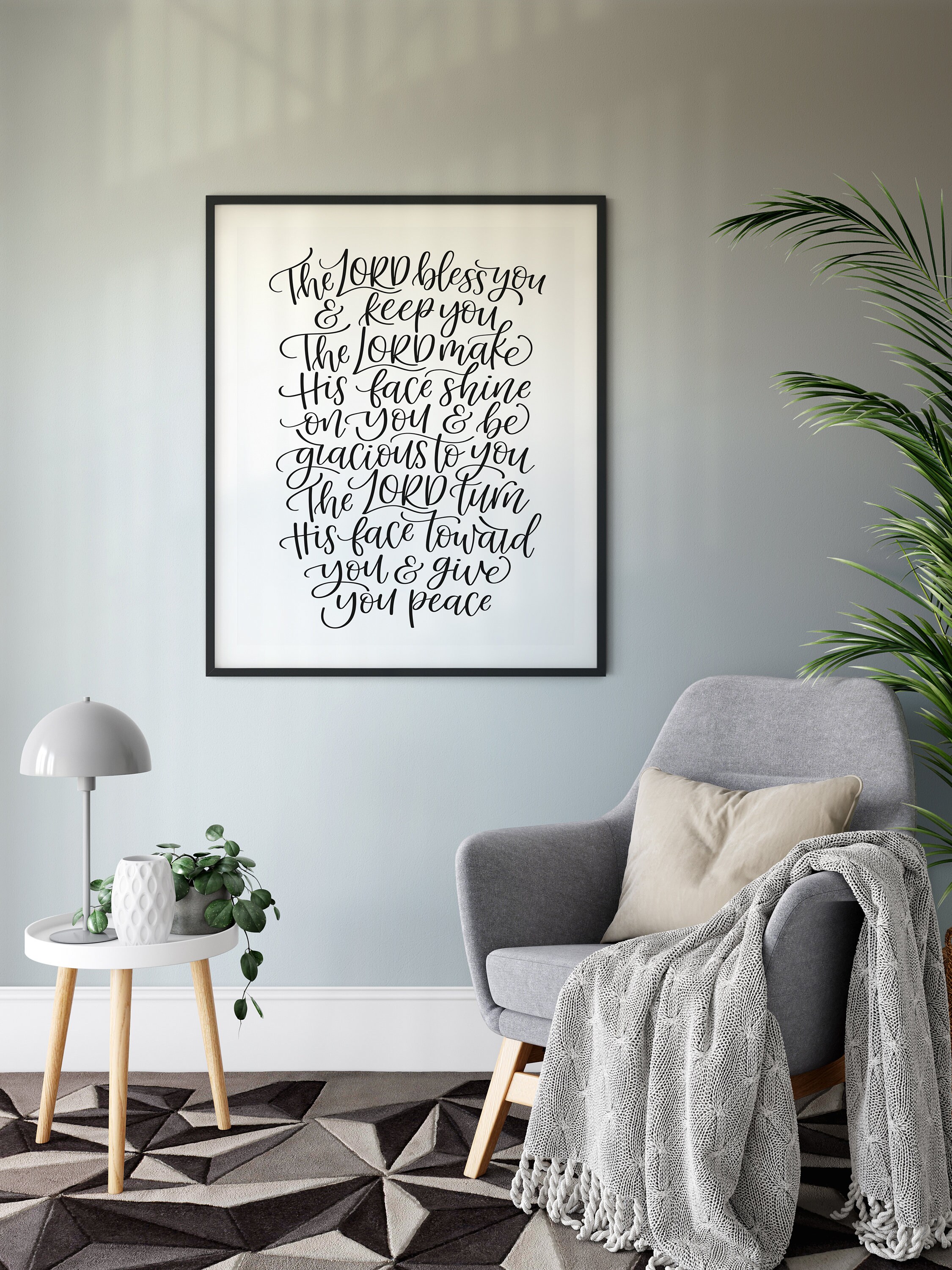 The Blessing Hand Lettered Art Printable Download Numbers - Etsy