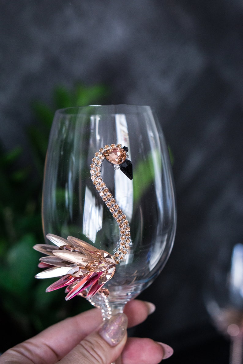 Pink Flamingo Wine Glass Flamingo Gifts Flamingo Decor Etsy