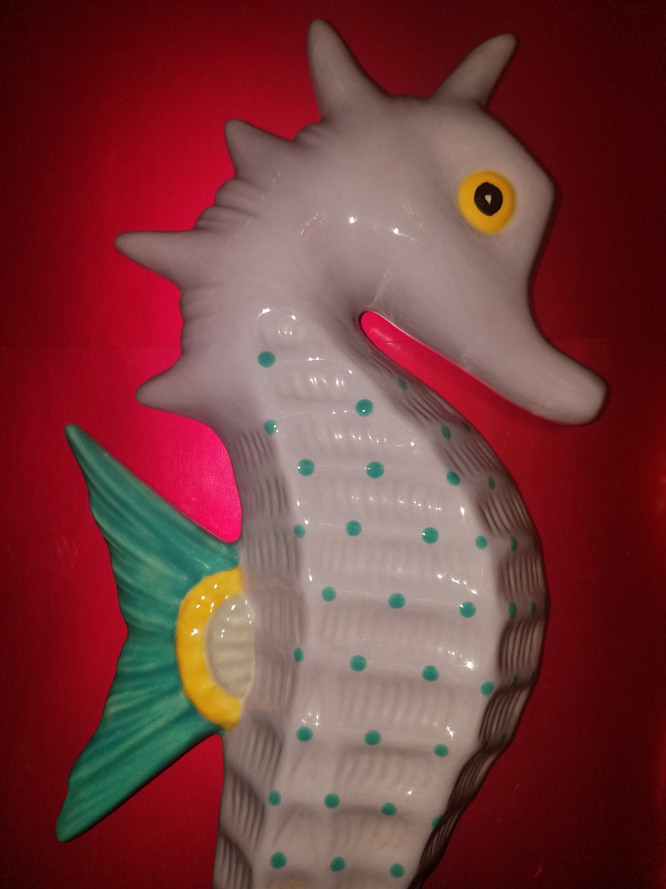 Set of 2 vintage ceramic seahorse wall plaques / wall Etsy