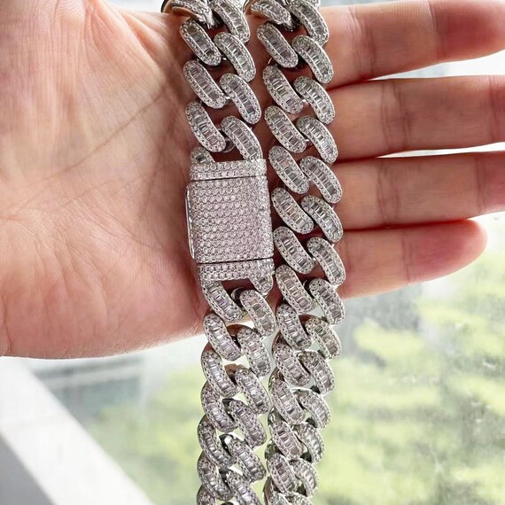 Cuban Link Chain S925 Silver Studded 