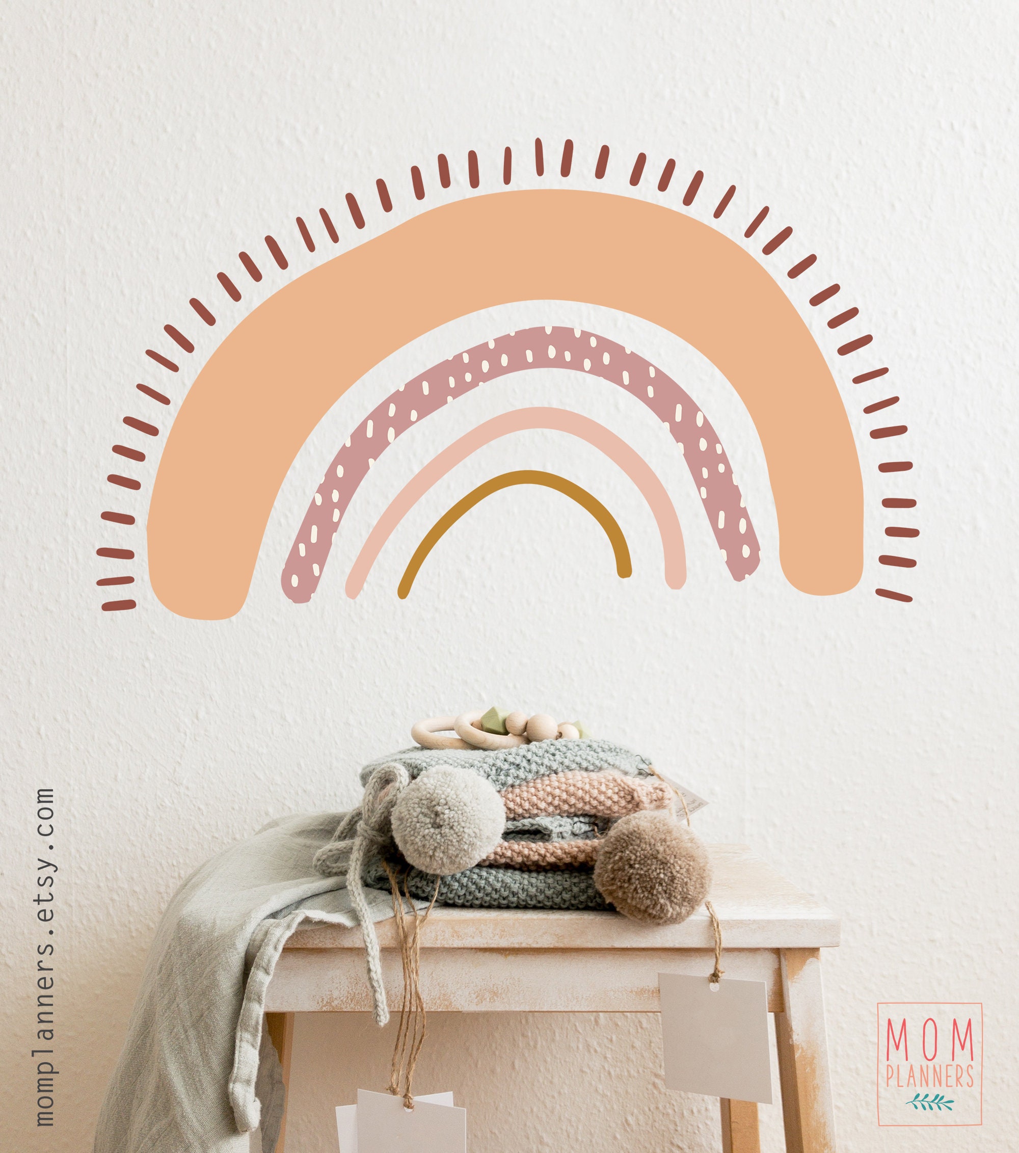 Printable BOHO RAINBOW Wall Large DECAL to print in Vinyl Etsy