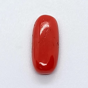 Natürliche italienische Coral Cabochons Größe 8 Cts 8x18.50mm-AAA Qualität Oxblood Red Coral Oval Cabochon-Es ist 100% echter Red Coral Cabochon Edelstein