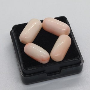 Cabochon ovale à dos plat corail japonais blanc - corail blanc rose naturel corail blanc véritable poli - cabochon lâche lâche - cabochon blanc rose à dos plat