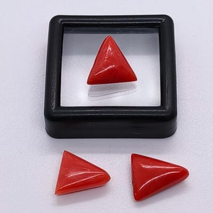 Cabujón de coral rosa salmón natural, cabujón triangular de coral rosa, piedra preciosa, hermoso color rosa, para hacer joyas, lote de 3 piezas