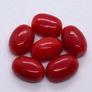 Mittelmeer Tiefseekoralle Cabochon Lot-100% Natürliche Italienische Koralle Cabochon-Rote Koralle Oval Form-Rote Koralle für Schmuckherstellung Edelstein M14