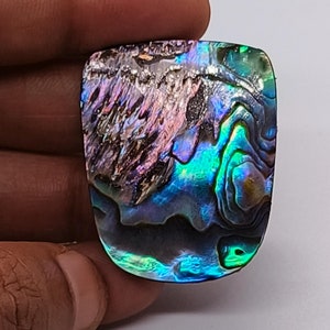 Cabujón de concha de abulón arcoíris - Piedra preciosa de abulón natural - Concha de abulón de fuego - Concha de abulón suelta - Cabujón de abulón - Fabricación de joyas con concha de Paua