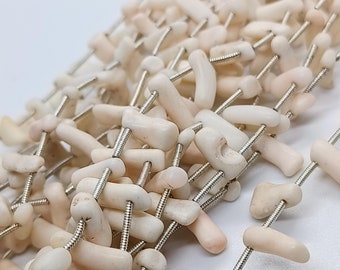 Vintage Japanese White Coral Bead Necklace - 18 Inch