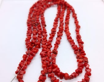 Italian Red Coral Nugget Beads: Vintage Loose Rough Gemstone (12-30 Inch)