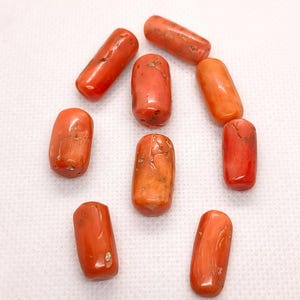 Cabochon di corallo arancione vintage!!! Lotto di cabochon ovali di corallo arancione naturale al 100% - Cabochon sciolto di corallo arancione italiano, pietra preziosa per la creazione di gioielli