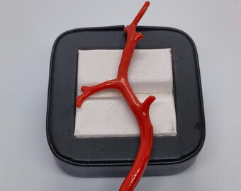 Ramo di corallo rosso italiano, bastoncino per gioielli lucidato (77 mm)