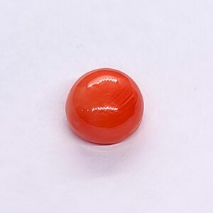 Cabochon rond corail orange poli brillant naturel 8 mm - Cabochons corail à dos plat certifiés - Cabochon corail rouge italien 100 % naturel