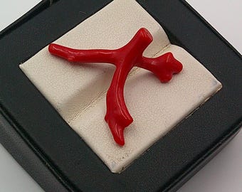 Ramo di corallo rosso: bastoncino di pietra preziosa naturale italiana, per creazione di gioielli (32 mm, circa 7 carati)