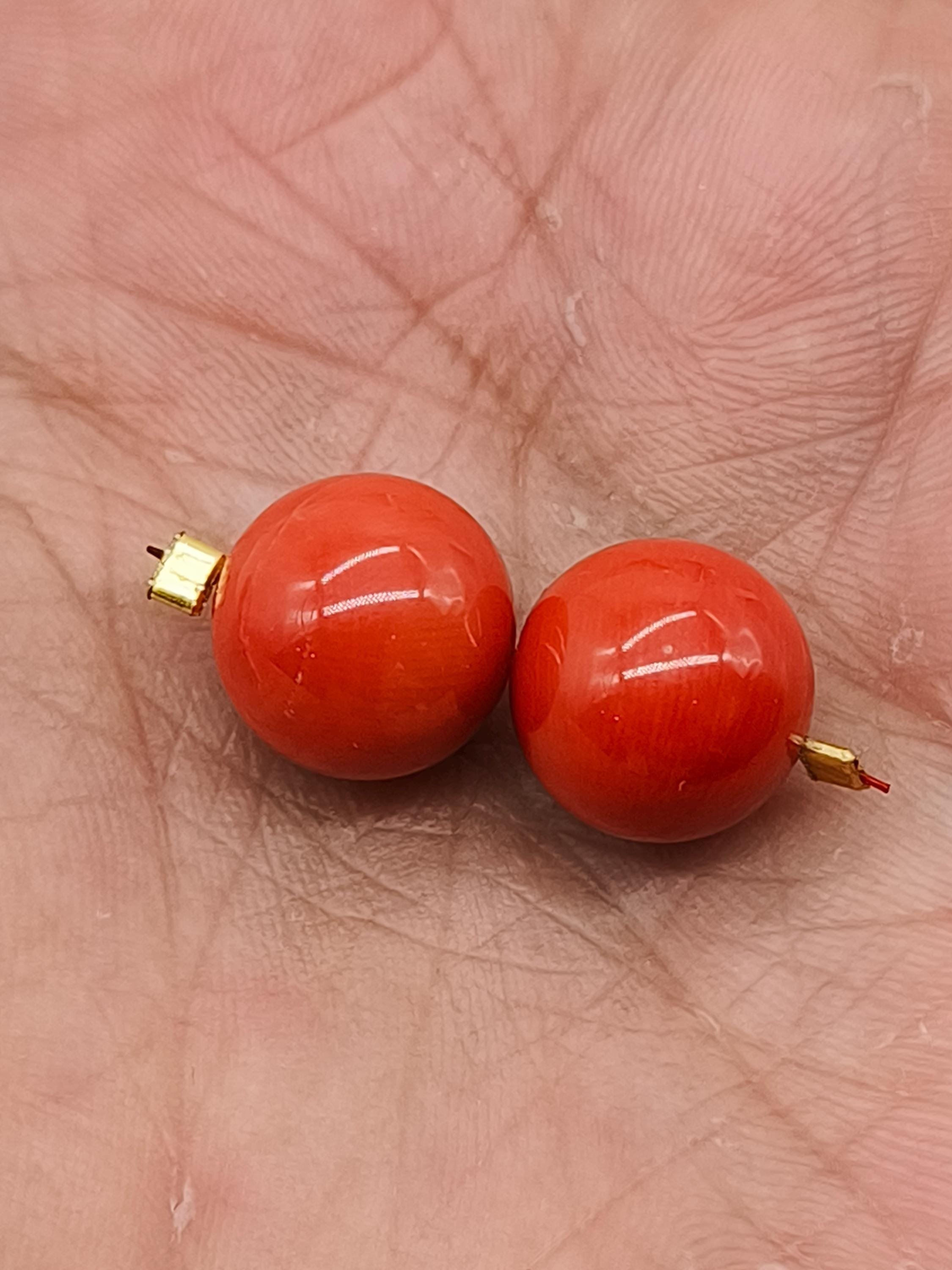 天然日本産赤珊瑚ビーズ｜磨き仕上げラウンドペア、11mm - Etsy 日本
