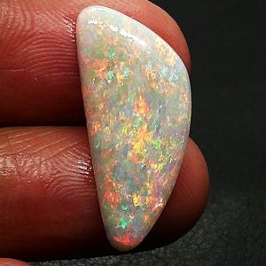 Cabochões de opala australiana natural com formato especial - cabochão solto de opala de fogo - pedra preciosa de alta qualidade para fabricação de joias, tamanho 23,5/10,2/3,4 mm
