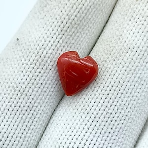 Genuine Red Coral Cabochon Heart Shape-Natural Italian Red Coral Heart-Coral Loose Cabochon Gemstone-Beautiful Red Coral For Making Jewelry