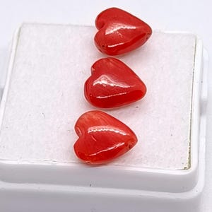 Orange Coral Hear Form 3Pieces Cabochons für die Herstellung von Schmuck-100% Natürliche Italienische Rosa Coral Coral Edelstein-Vintage Herzform Cabochon Für die Liebe