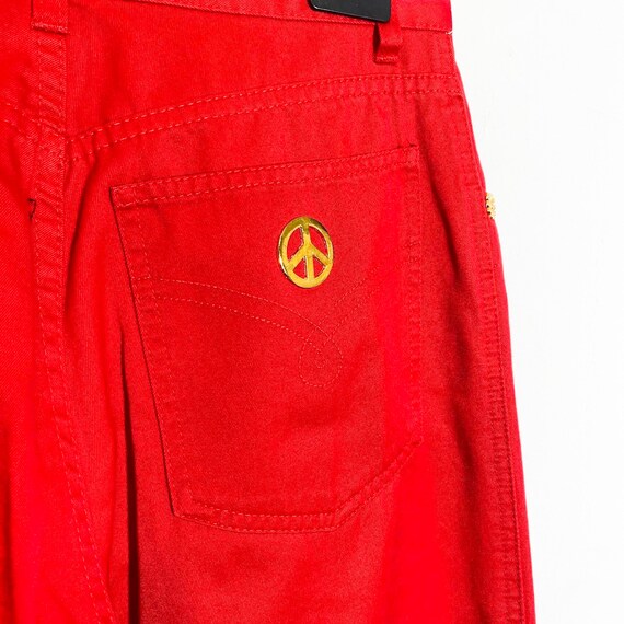 Vintage 90s MOSCHINO red high waisted pants - image 9