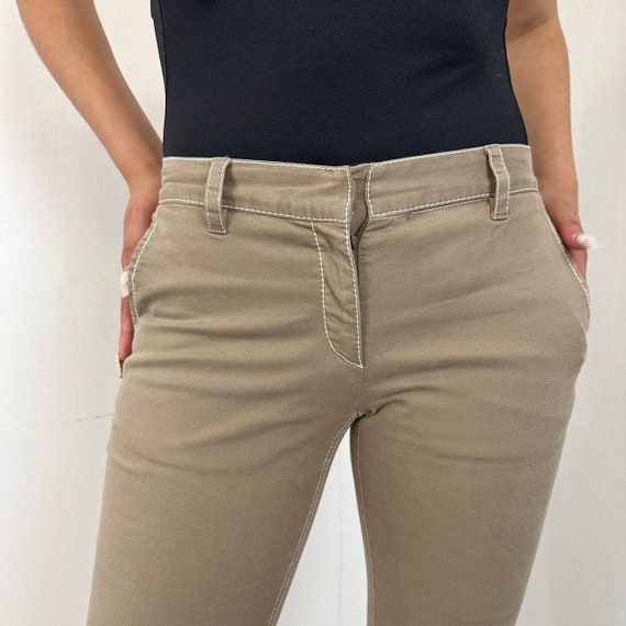 Vintage 90s PRADA beige capri pants - image 5