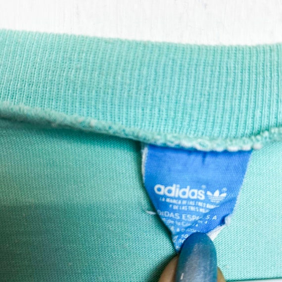 Vintage 80s Adidas Originals Windsurf turquoise t… - image 5