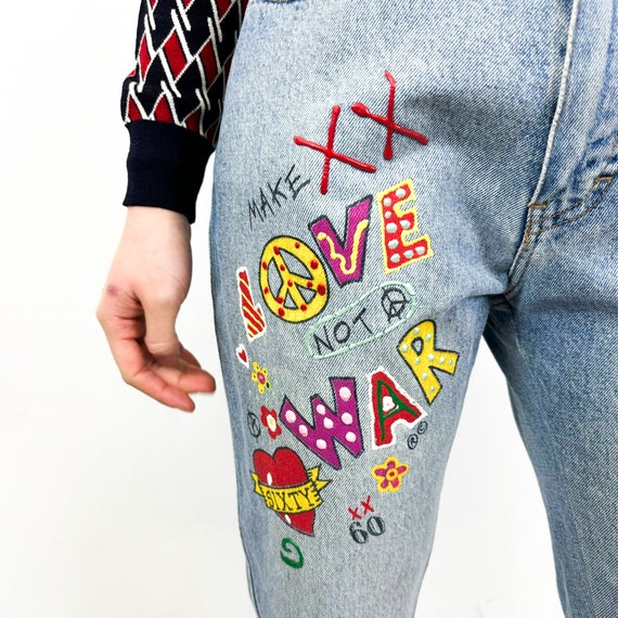 Vintage 90s MISS SIXTY love not war jeans - image 1