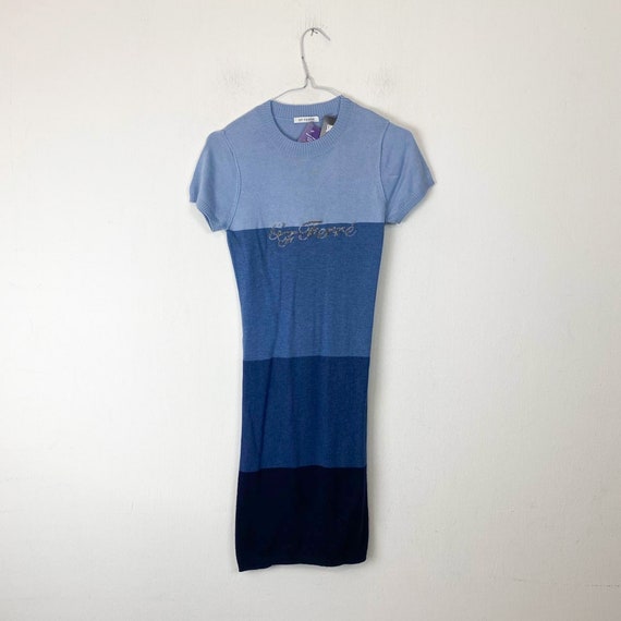 Vintage 90s GIANFRANCO FERRE blue mini dress - image 3