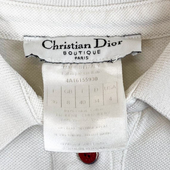 Vintage y2k polo CHRISTIAN DIOR white and blue co… - image 5