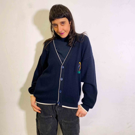 Vintage Cacharel 80s navy cardigan