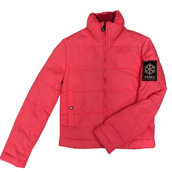 FENDI PUFFY JACKET neon pink
