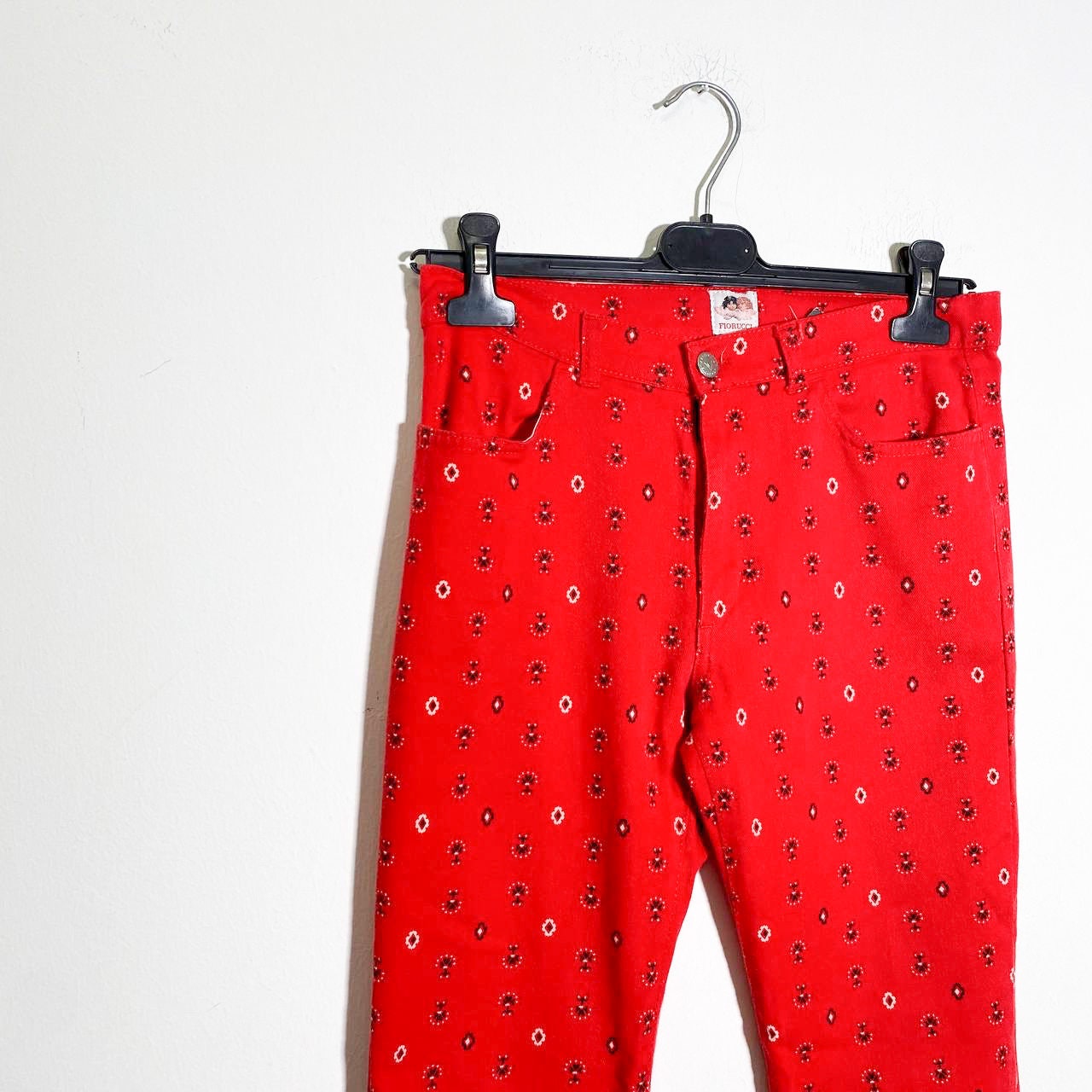 Vintage 90s FIORUCCI Paisley Red High Waisted Pants - Etsy UK