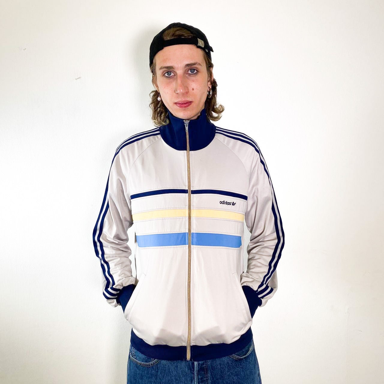 hul betaling Antarktis Vintage 80s ADIDAS ORIGINALS Ivory Tracksuit Top - Etsy