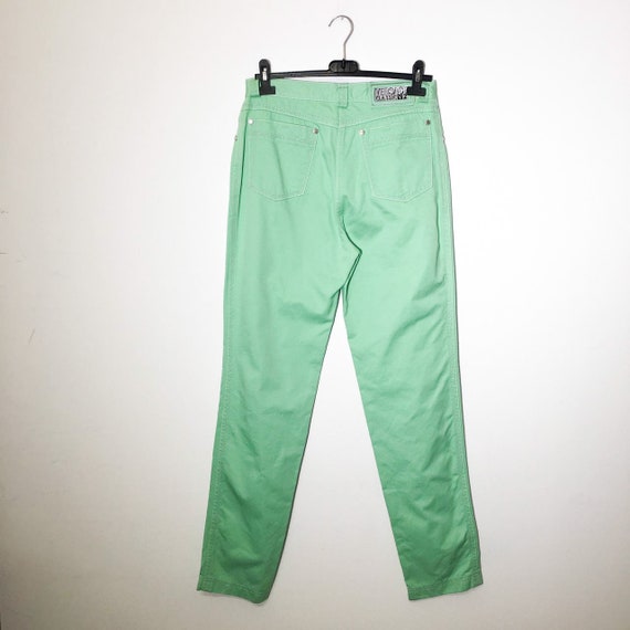 Vintage 90s VERSACE green mint straight trousers - image 5