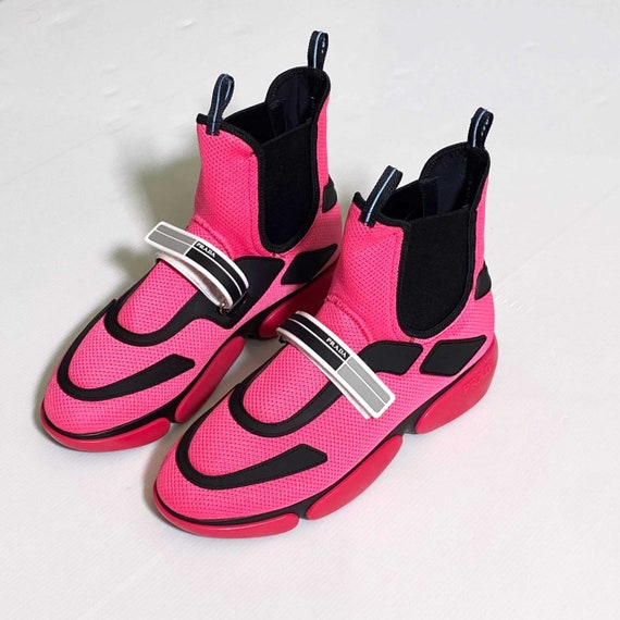 Prada Cloudbust Neon Pink Knitting Sneakers - Etsy