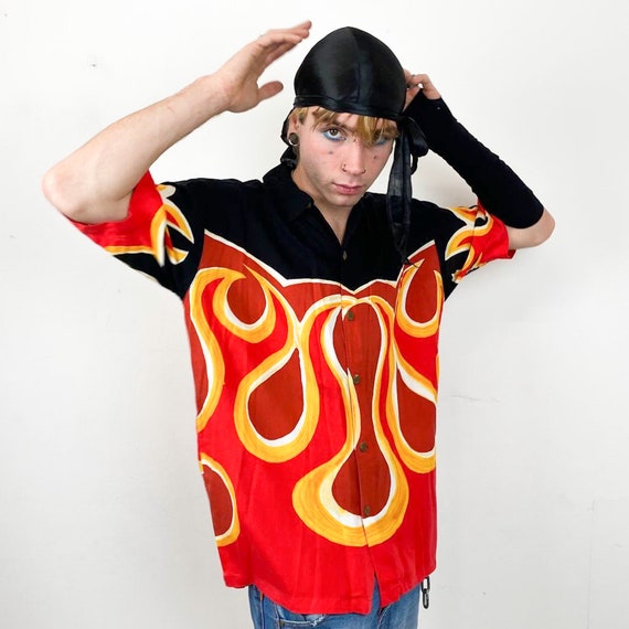 Vintage 90 MAMBO LOUD SHIRT flame shirt - image 1