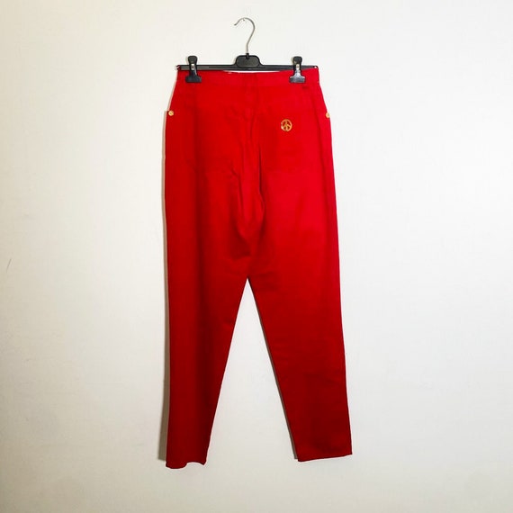 Vintage 90s MOSCHINO red high waisted pants - image 8