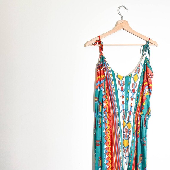 VINTAGE 1970S maxi aztec fantasy dress - image 6