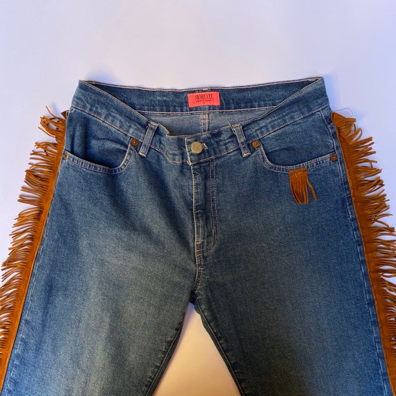 Fiorucci Vintage Fringed Jeans - Etsy