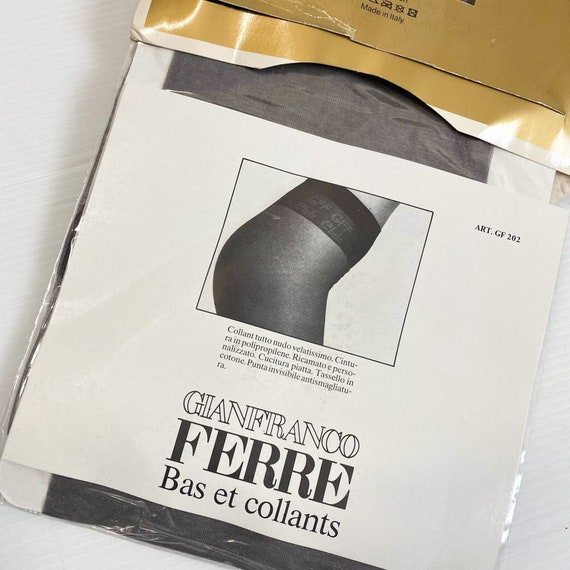 Vintage 90s Gianfranco Ferre grey dark tights - image 5