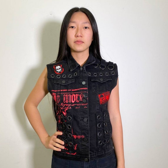 Vintage 90s Rock and Studs Gothic Jeans Gilet | Etsy