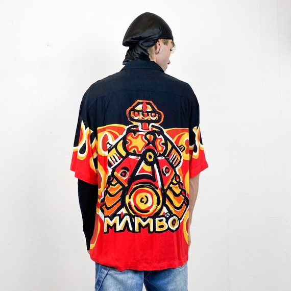 Vintage 90 MAMBO LOUD SHIRT flame shirt - image 2