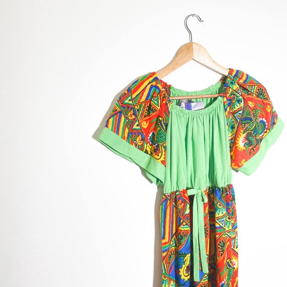 Vintage 70s maxi green dress - image 4