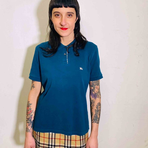 Vintage blue Burberry polo shirt