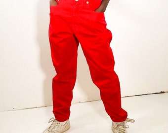 Vintage 90s MOSCHINO red high waisted pants