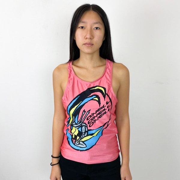 VIntage 90s O'NEILL surf tank top in pink lycra