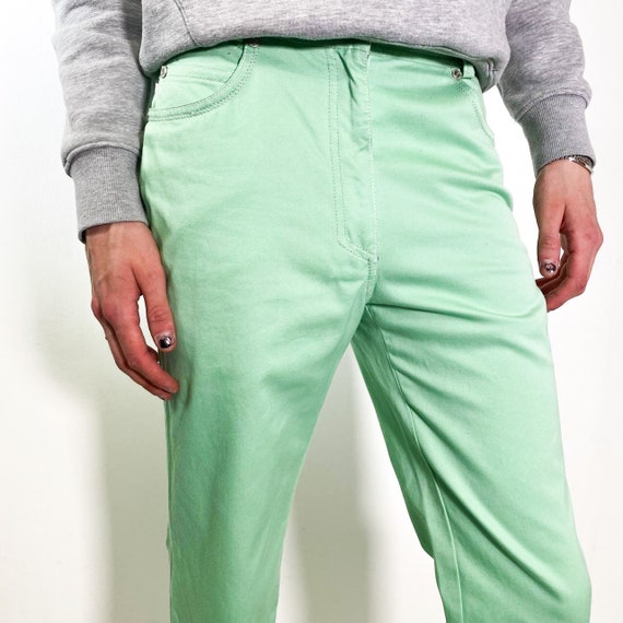 Vintage 90s VERSACE green mint straight trousers - image 2