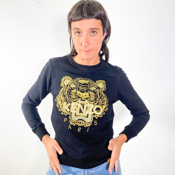 A PRE le encantó sudadera KENZO tiger negra y dorada - Etsy México