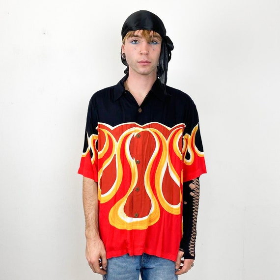 Vintage 90 MAMBO LOUD SHIRT flame shirt - image 3